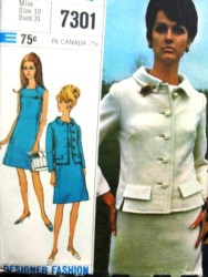 7301 1967 YOKE SLVLESS DRESS, BUTTON JACKET PATTERN 10